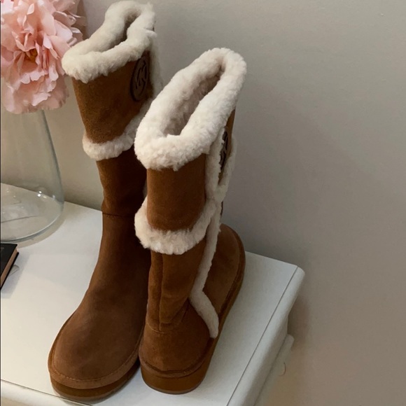 MICHAEL KORS TALL FUR BOOTS IN CAMEL SIZE 10 NEW - Picture 4 of 6